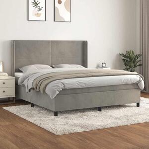 Box spring postel s matrací světle šedá 160x200 cm samet 3132567