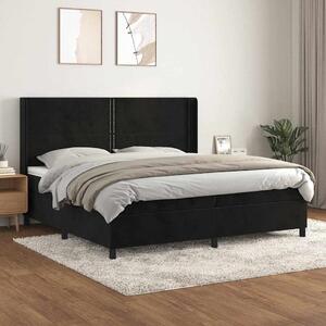 Box spring postel s matrací černá 200x200 cm samet 3132641