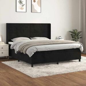 Box spring postel s matrací černá 160x200 cm samet 3132749