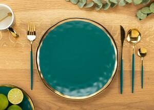 DekorStyle Keramický talíř Lissa 27 cm zelený