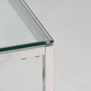 Hector Skleněný konferenční stolek Lana 120 cm stříbrný/čiré sklo