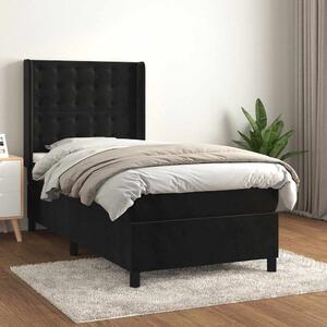 Box spring postel s matrací černá 80 x 200 cm samet 3132887