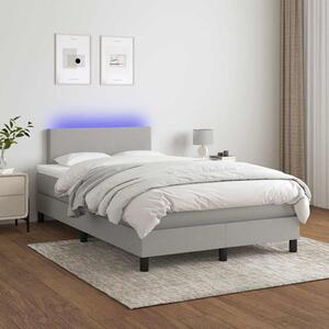 Box spring postel s matrací a LED světle šedá 120x200 cm textil 3132981