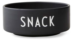 Černá porcelánová miska Snack Design Letters