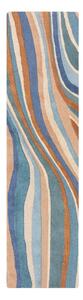 Modrý ručně tkaný vlněný běhoun 60x230 cm Abstract Flow – Flair Rugs
