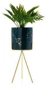 DekorStyle Květináč na stojanu Emma 28 cm zelený