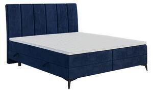 Manželská postel Boxspring 80 cm Axel (tmavě modrá) (s matrací a úl. prostorem). Vlastní profesionální přeprava až k Vám domů 1054503