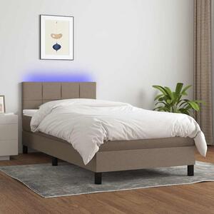 Box spring postel s matrací a LED taupe 90x190 cm textil 3133121