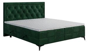 Manželská postel Boxspring 140 cm Dustin (tmavě zelená) (s matrací a úl. prostorem). 1043362