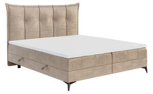Jednolůžková postel Boxspring 120 cm Foxtrot (světlobéžová) (s matrací a úl. prostorem). 1043365