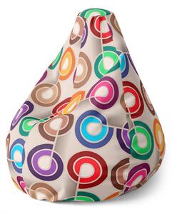 Sablio Sedací vak Pear Barevné spirály - 70 x 95 x 15 cm
