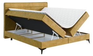 Kontinentální postel 160 cm Horazio (žlutá) (s matrací a úl. prostorem). 1043379