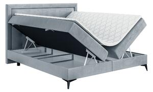 Manželská postel Boxspring 140 cm Hygga (světlomodrá) (s matrací a úl. prostorem). 1043382