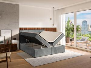 Kontinentální postel 180 cm Lemmy (beton) (s matrací a úl. prostorem). 1043396