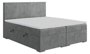 Jednolůžková postel Boxspring 120 cm Lemmy (beton) (s matrací a úl. prostorem). 1043393