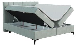 Kontinentální postel 120 cm Leny (mátová) (s matrací a úl. prostorem). 1043401