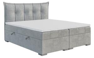 Kontinentální postel 160 cm Mirage (světle šedá) (s matrací a úl. prostorem). 1043419