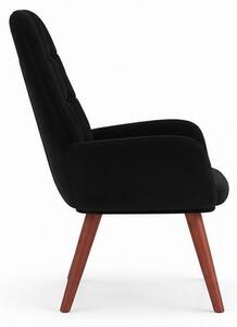 Relaxační křeslo, odpočinkové, dřevo/kov/textil, 96x69x78 cm, nohy tmavé/černá, Dekorino KR20260051