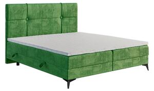Manželská postel Boxspring 140 cm Nivela (zelená) (s matrací a úl. prostorem). Vlastní profesionální přeprava až k Vám domů 1043426
