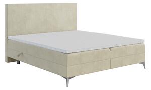 Kontinentální postel 160 cm Ricky (světlobéžová) (s matrací a úl. prostorem). 1043431