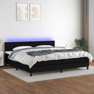 Box spring postel s matrací a LED černá 200x200 cm textil 3133343