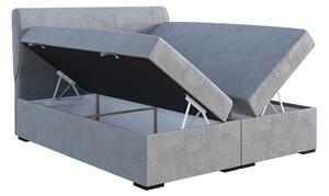Kontinentální postel 140 cm Simoon (světle šedá) (s matrací a úl. prostorem). 1043450