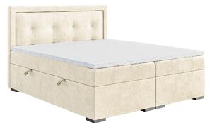 Kontinentální postel 120 cm Veronica (krémová) (s matrací a úl. prostorem). 1043453