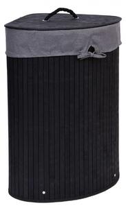 TZB Rohový bambusový koš na prádlo 60L černý