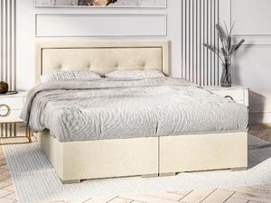 Kontinentální postel 160 cm Veronica (krémová) (s matrací a úl. prostorem). 1043455