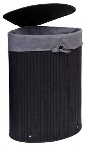 TZB Rohový bambusový koš na prádlo 60L černý