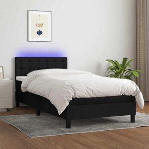 Box spring postel s matrací a LED černá 80 x 200 cm textil 3133431