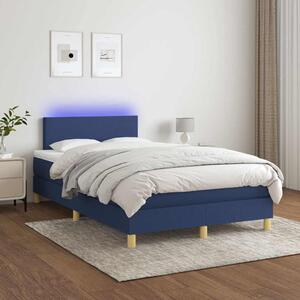Box spring postel s matrací a LED modrá 120 x 200 cm textil 3133547