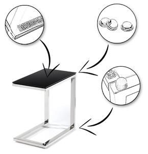 DekorStyle Odkládací stolek Stivar 50 cm stříbrno-černý
