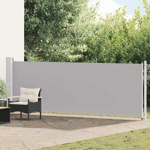 Zatahovací boční markýza / zástěna 140 x 600 cm šedá 313373