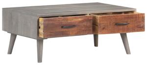 Konferenční stolek šedý 100x60x40 cm masivní hrubý mangovník