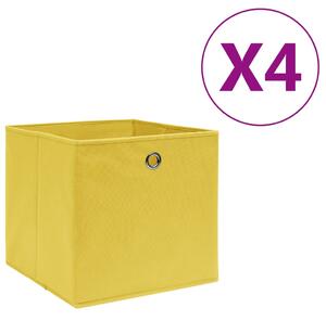 Úložné boxy 4 ks netkaná textilie 28 x 28 x 28 cm žluté