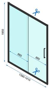 Rea Rapid Slide, posuvné sprchové dveře 1400 x 1950 mm, 6mm čiré sklo, chromový profil, REA-K5604