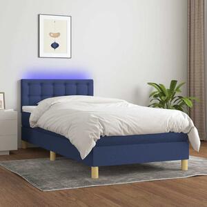 Box spring postel s matrací a LED modrá 80 x 200 cm textil 3133995
