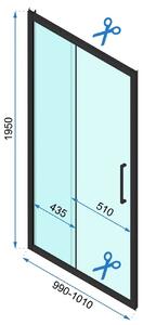 Rea Rapid Slide, posuvné sprchové dveře 1000 x 1950 mm, 6mm čiré sklo, chromový profil, REA-K5600