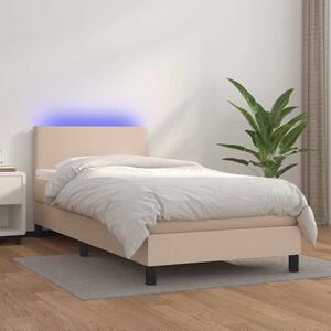 Box spring postel matrace a LED cappuccino 100x200cm umělá kůže 3134092