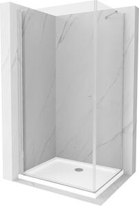 Mexen Pretoria, sprchový kout 90 (dveře) x 120 (stěna) cm, 6mm čiré sklo, chromový profil + bílá sprchová vanička, 852-090-120-01-00-4010