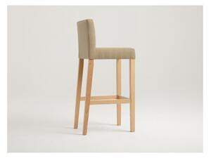 Béžová barová židle s přírodními nohami CustomForm Wilton