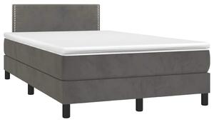 Box spring postel s matrací a LED tmavě šedá 120 x 190 cm samet 3270148