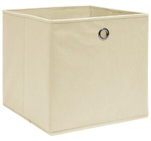 Úložné boxy 10 ks netkaná textilie 28 x 28 x 28 cm krémové