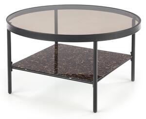 HALMAR Konferenční stolek Lard hnědý kouřový/černý mramor