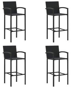 Barové stoličky 4 ks černé polyratan 313455