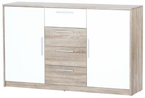 Szynaka Komoda Milo 05 145 cm dub sonoma/bílá