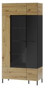 Szynaka Vitrína Lucas II 12 90 cm dub Artisan/černá