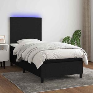 Box spring postel s matrací a LED černá 80 x 200 cm textil 3134671