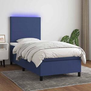 Box spring postel s matrací a LED modrá 80 x 200 cm textil 3134675